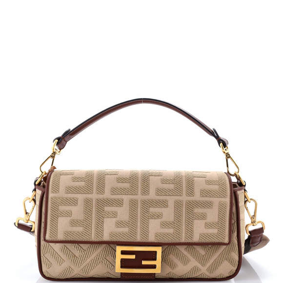 Fendi Handbags - Fendi Medium Baguette NM Bag Zucca Embroidered Canvas